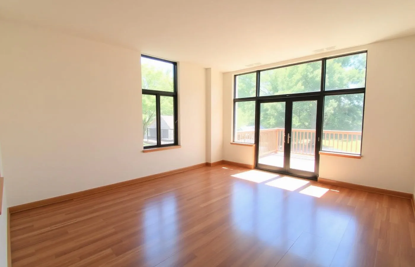 Unfurnished living room before virtual staging