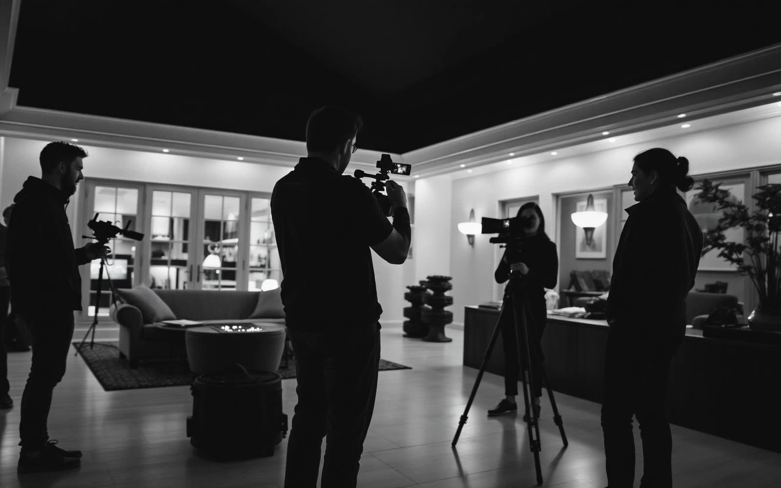 ESTATEDATA production crew on location at a Los Angeles property shoot
